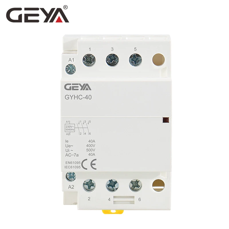 GEYA GYHC 3 P 40A 63A 3NO Din Rail AC контактор для дома 220V катушка контактор переменного тока 3 фазы