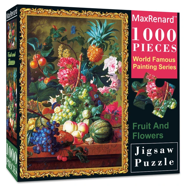 MaxRenard Puzzle 1000 Pieces Adult Puzzle Jigsaw 50*70cm Noble Deer Family Assembling Animal Photos Puzzles Toys for Adults Fruit And Flowers