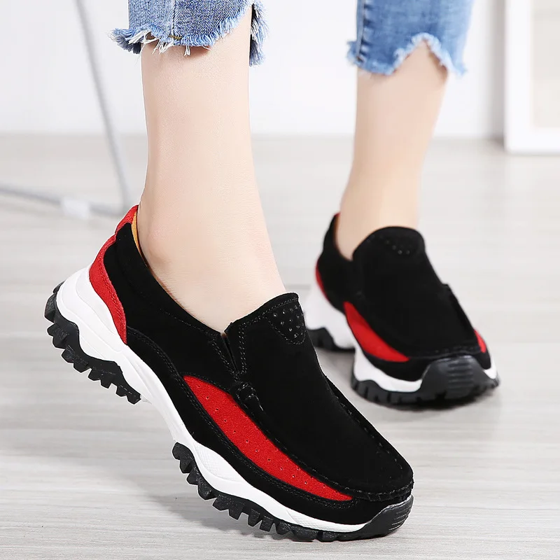 

Thick Bottomed Slip-on Extra High Sports Casual Rocking Shoes Women's Middle-aged Walking Shoes Mom Hiking Shoes Female