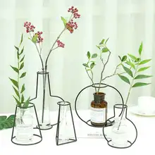 Домашние вечерние украшения Ваза абстрактные черные линии Минималистичная абстрактная железная ваза сушеные Цветочные стеллажи для вазы скандинавские цветочные украшения