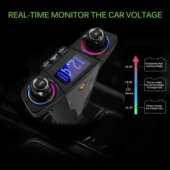 

Tools FM transmitter Parts Charger Gadget Black Wireless Car Kit USB 2.1
