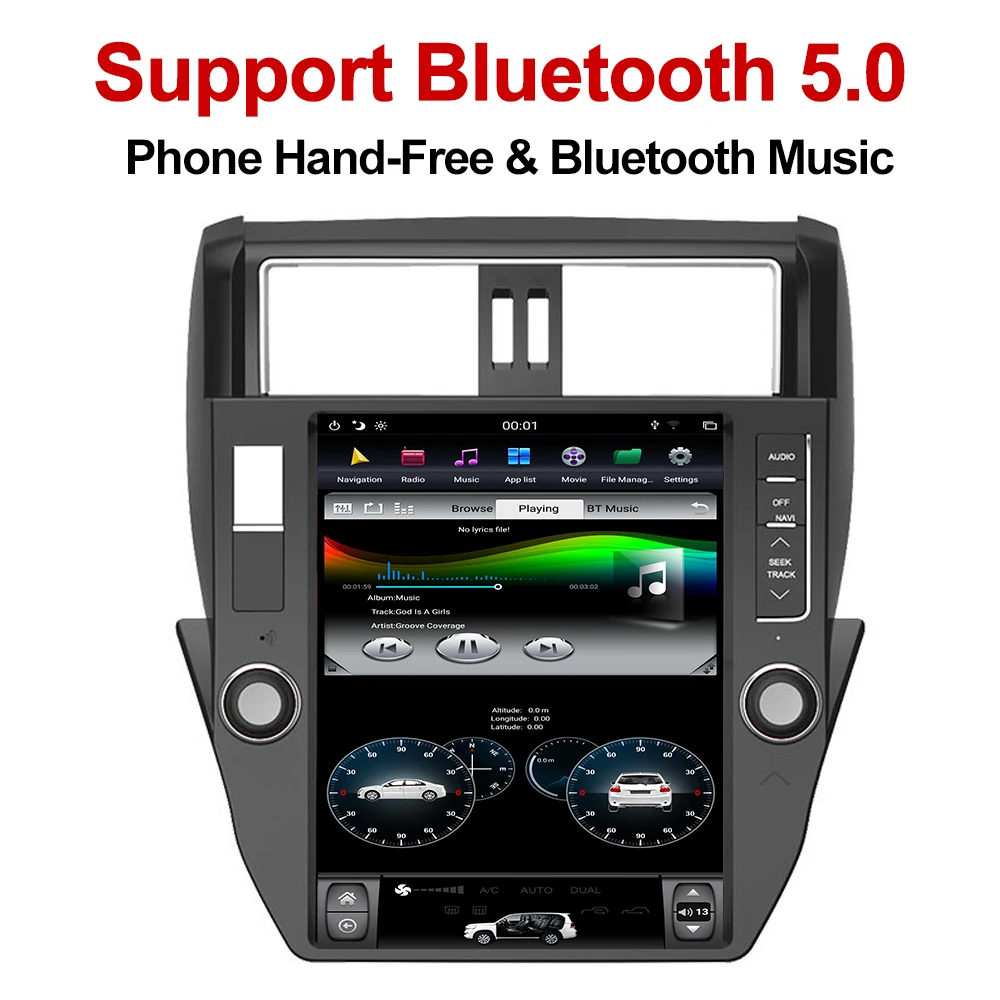 YAZH Android 8,1 OS Авто головное устройство для TOYOTA Land Cruiser Prado 150 2010 2011 2012 2013 с 12," ips gps дисплеем DSP Carplay