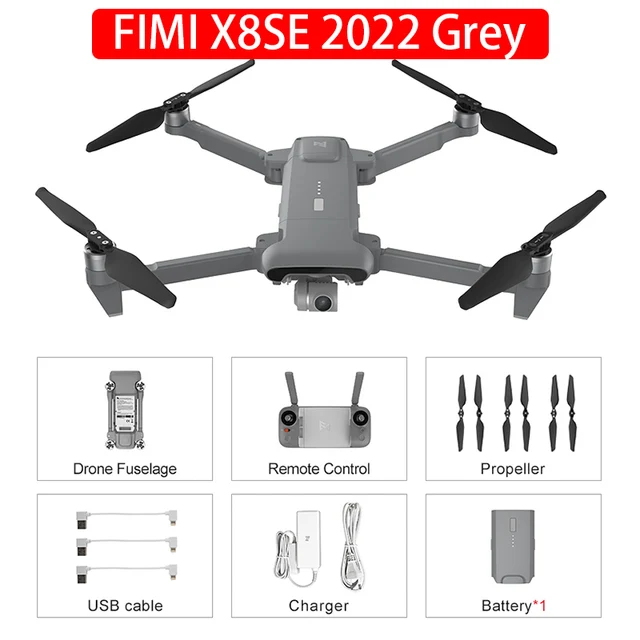 FIMI X8 SE 2022 10km RC 드론 FPV 3 축 짐벌 프로페셔널 4K 카메라 HDR 비디오 GPS 헬리콥터 35 분  X8SE Quadcopter RTF New|Camera Drones| - AliExpress