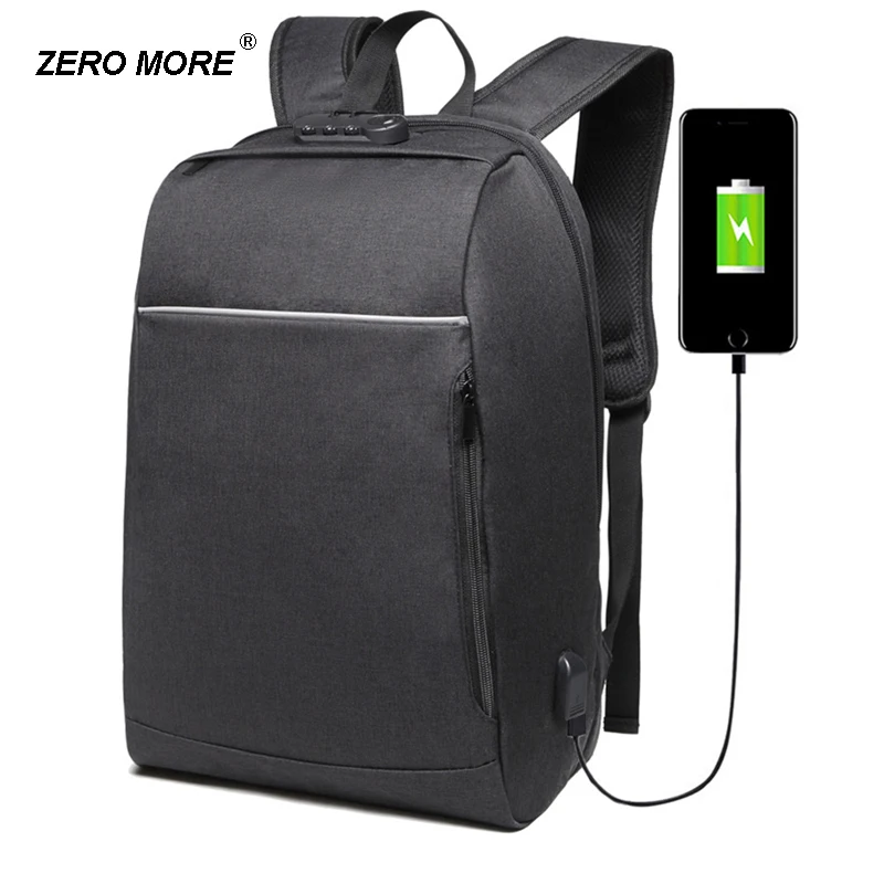 

Men Laptop Backpack for 15 '' Mochila Escloar Reflective Stripe School Backpack for Teenager Backpack Anti Theft Password Lock