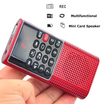 

Portable Radio Mini FM radio Pocket Speaker With USB MP3 Recorder Support TF Card AUX Folders Play with Lock Function