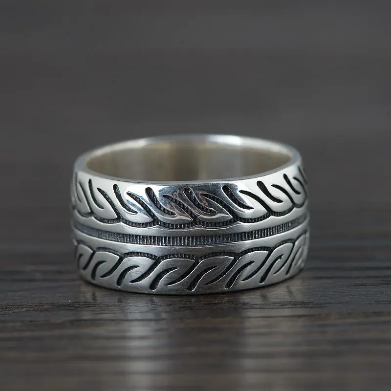 GAGAFEEL Ретро Мужские шины указательный палец кольцо модное тайское серебряное кольцо с изображением мотоцикла S925 Стерлинговое Серебро винтажное ювелирное изделие для мужчин
