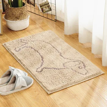 

Chenille Bath Mat Dog Cat Pet Mat Microfiber Water Absorbent Bathroom Rugs Entrance Doormat Cartoon Anit Slip Floor Mat 50x80cm
