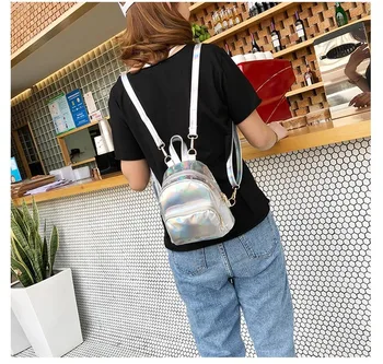 

Women's Shiny Laser Mini Backpack 2020 New Korean Style Fashion Multifunctional Small Backpack Mini Bag Backpack Women