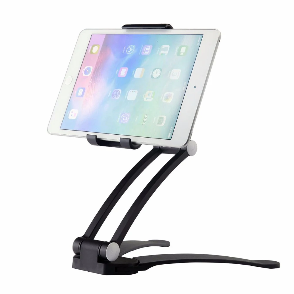  Universal Wall Desk Tablet Stand Digital Kitchen Mount Stand Fit 360° Rotating Tablet Metal Bracket