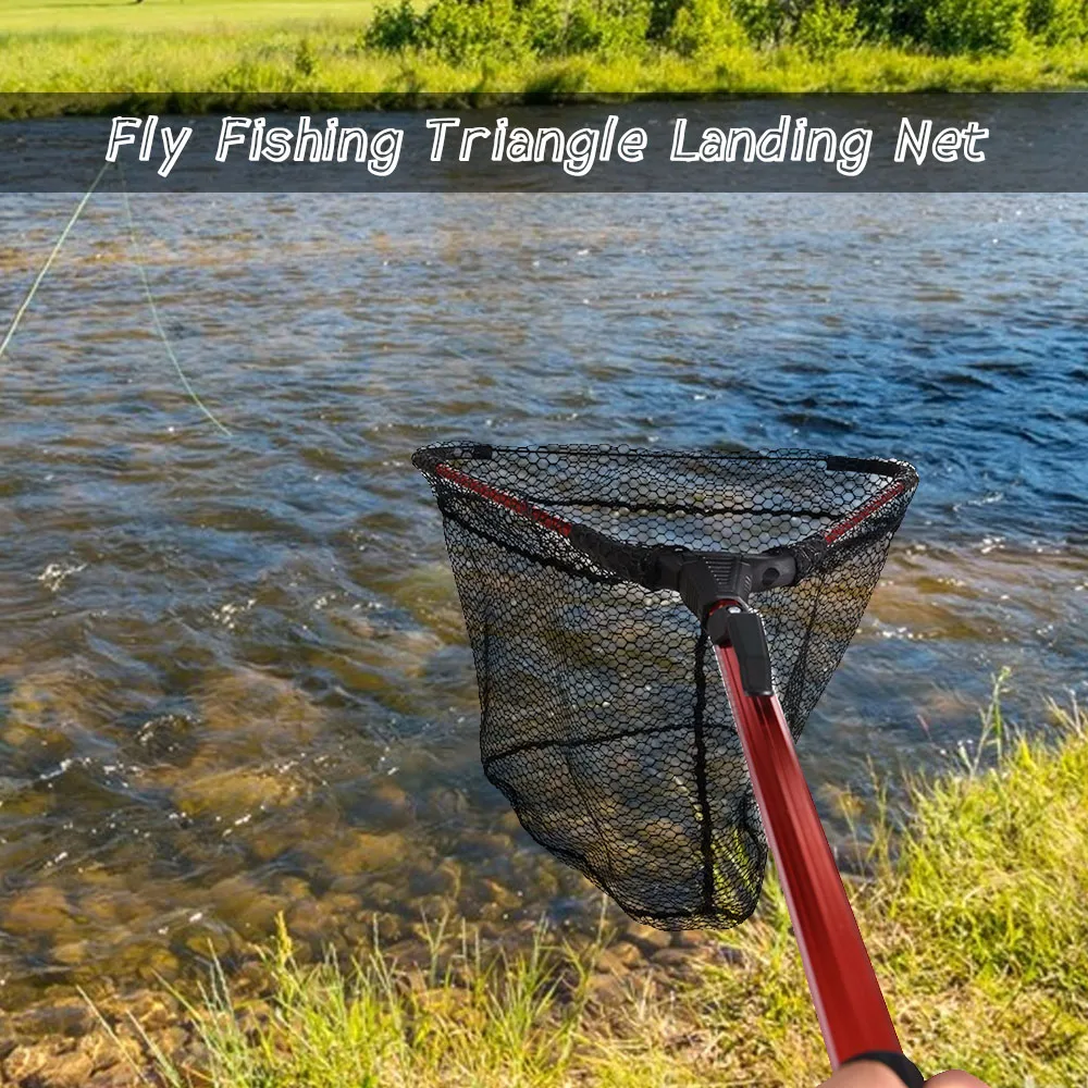 

Aluminum Alloy 80cm Retractable Fishing Net Telescoping Foldable Landing Net Pole Folding Landing Net For Fly Fishing