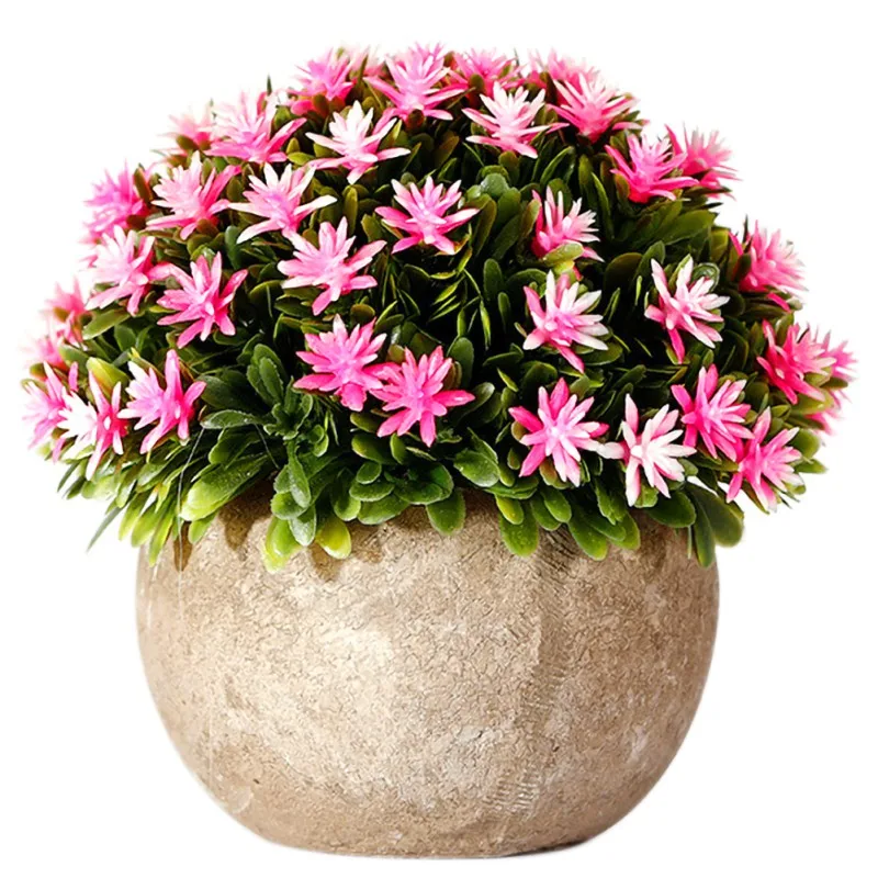 Искусственное Моделирование Gypsophila бонсай цветы дерево горшок поддельные горшечные растения домашний стол украшения