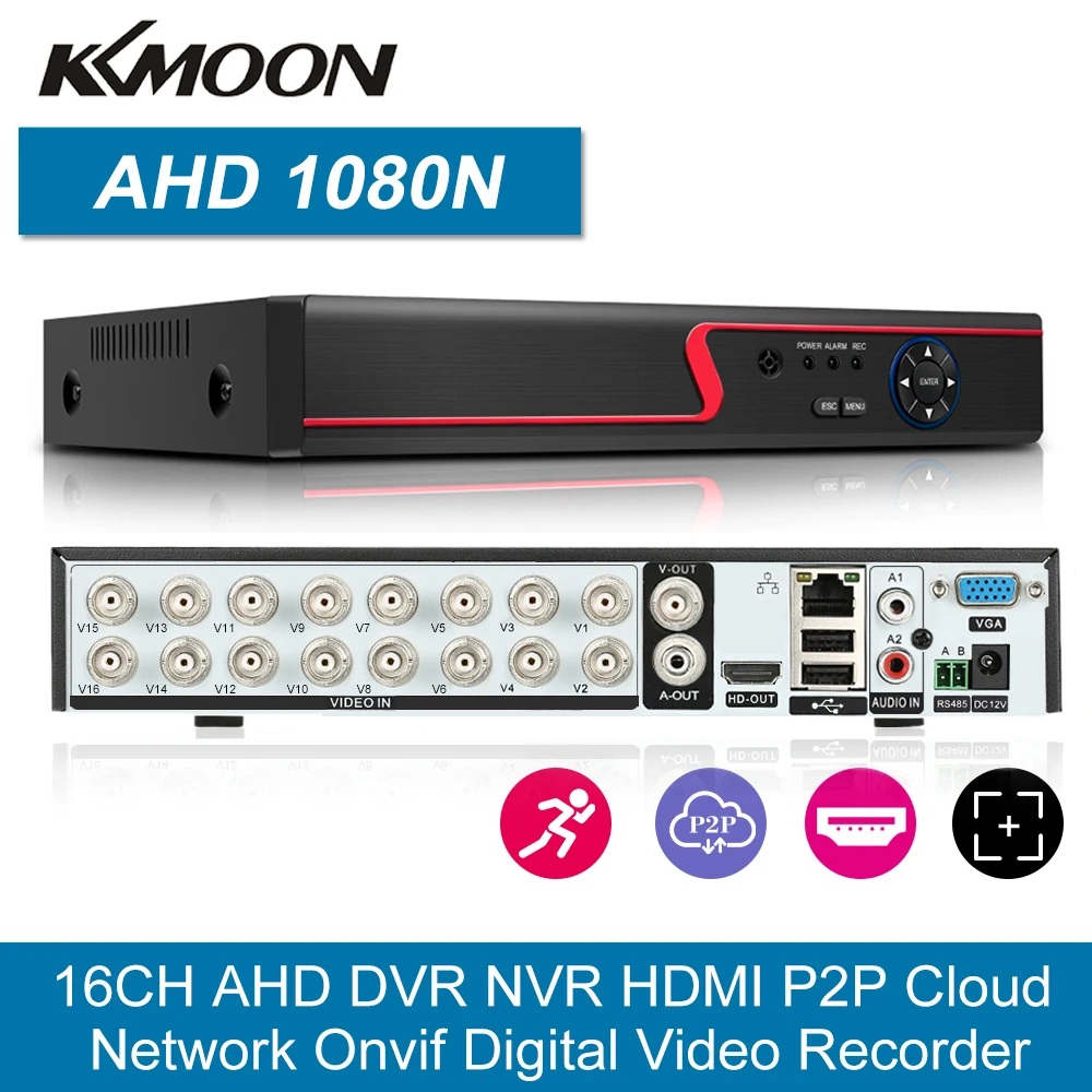 CVI TVI NVR HVR AHD 5-в-1 DVR 16CH рекордер наружного наблюдения 1080P Гибридный ONVIF цифрового видео Регистраторы P2P подключением к телефону мониторинга
