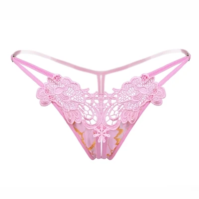 pink Сексуальные женские хлопковые стринги с низкой талией, сексуальные трусики, Дамское бесшовное нижнее белье, черный, красный, белый цвет - Цвет: pink