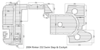 

2004 Rinker 232 Swim Step & Cockpit Pad Boat EVA Teak Decking 1/4" 6mm