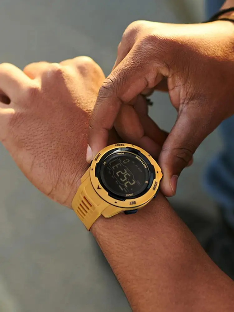 Digital Smartwatch Waterproof Smart Watch Sport Men Women Fitness Tracker Smart Watches Black/Yellow For NORTH EDGE 2021