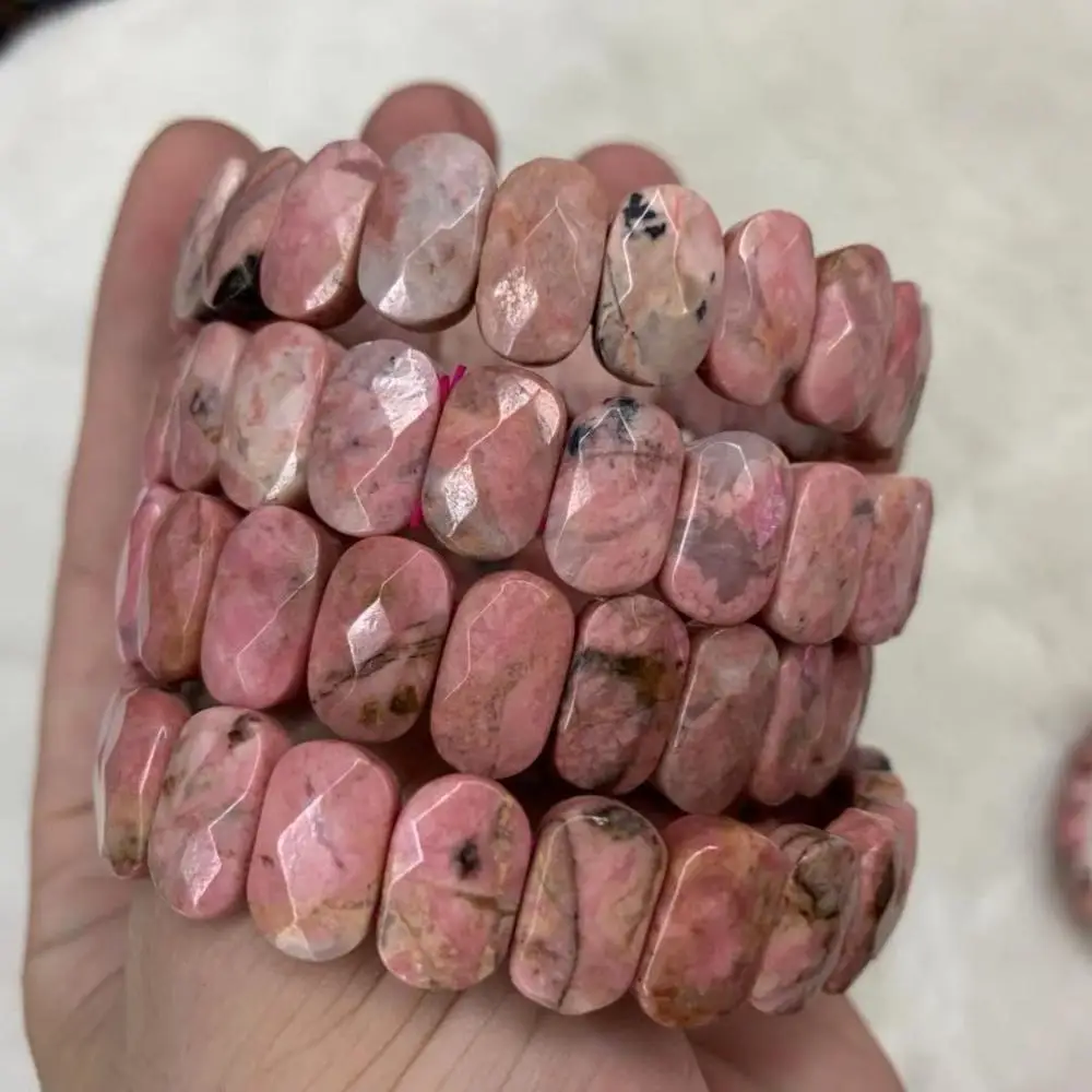 Натуральный Родонит камень бусины браслет с натуральным драгоценным камнем ювелирные изделия браслет для женщин для мужчин оптом