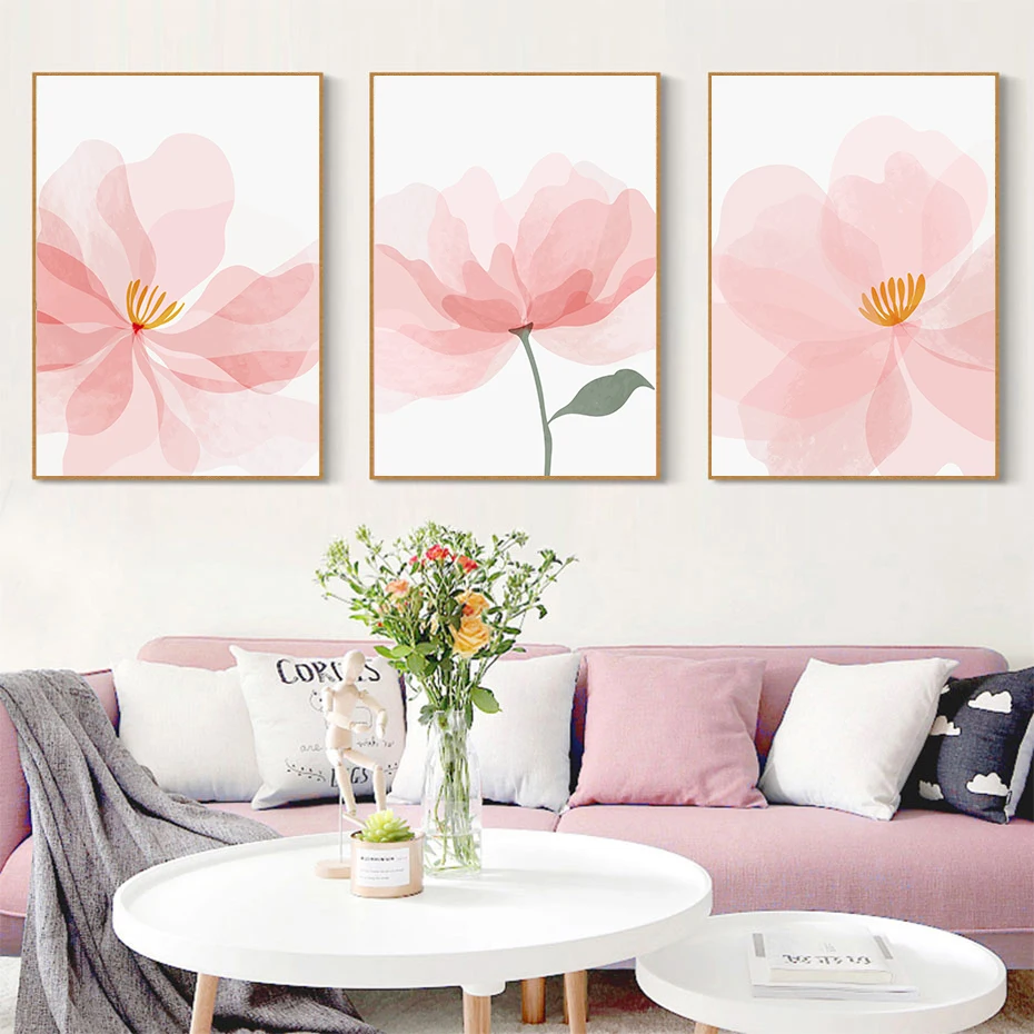 Фотообои с абстрактными цветами и зелеными листьями Фотообои с абстрактными цветами и зелеными листьями