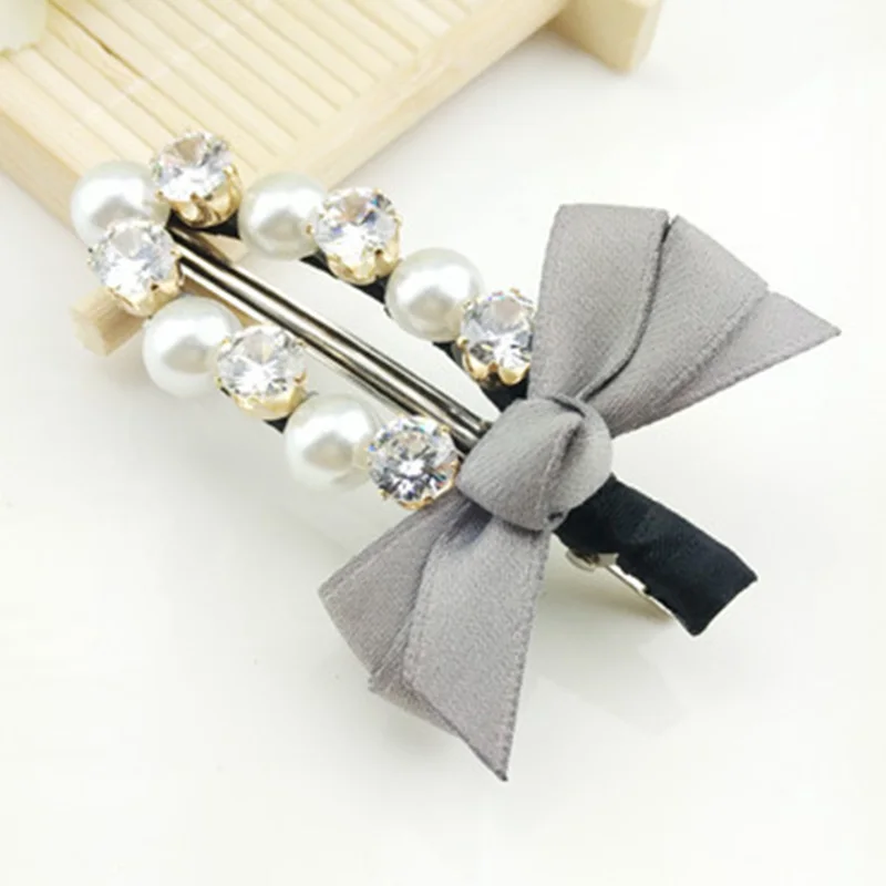 1 Pcs Pearl Metal Women Hair Clip Bobby Pin Barrette Hairpin Hair Accessories Beauty Styling Tools Dropshipping New Arrival Hot - Цвет: Серый