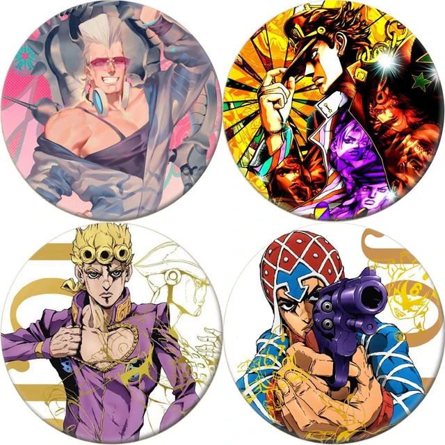 JoJo's Bizarre Adventure-Tinplate Badge, Laser Glass Badge, Animação  Periférica Broche, Botão Macio Pin, Acessórios Saco, Atacado - AliExpress