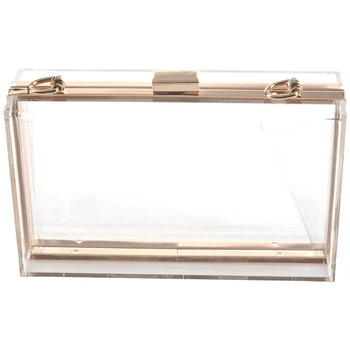 

Women Cute Clear Acrylic Box Clutch Crossbody Purse Evening Bag