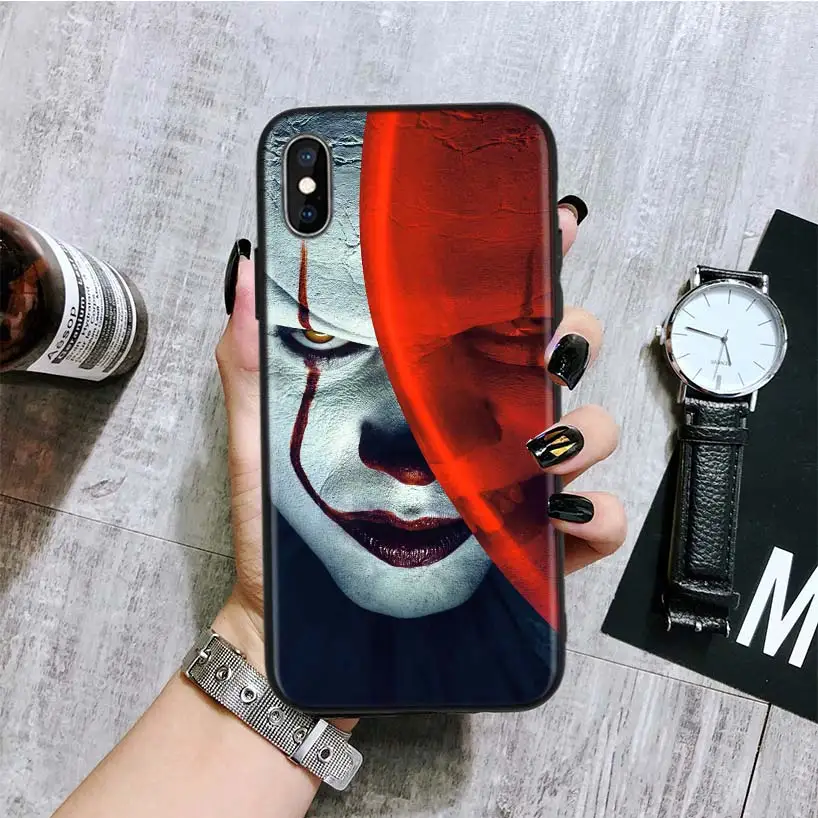 Черный чехол накладка Pennywise Clown Horror для Apple IPhone 11 Pro XS MAX XR 7 8 6 6S Plus X 10 Ten 5 5S SE|Бамперы| |