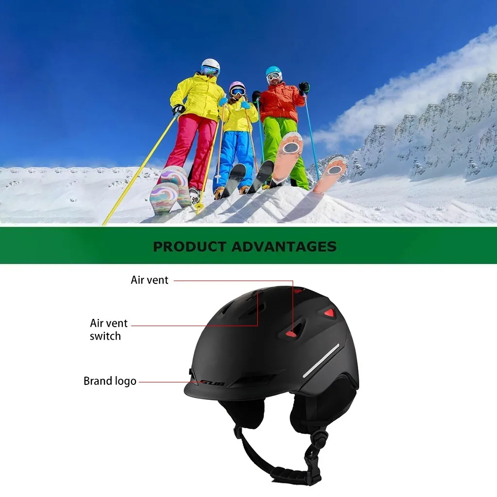 Лыжный шлем Зимний Сноуборд Лыжный шлем с защитой для мужчин и женщин шлем безопасности скейтборд лыжный сноуборд шлем