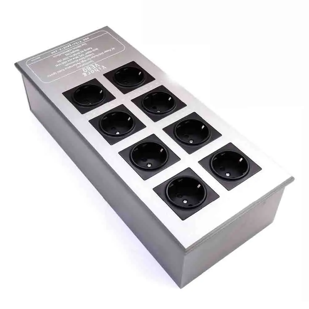 

VE80 HiFi Power Filter Plant Schuko Socket 8Ways AC Power Conditioner Audiophile Power Purifier with EU Outlets