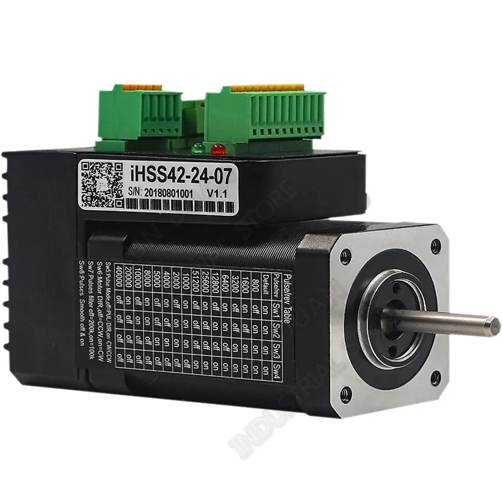 JMC интегрированный NEMA17 42 мм 0.7Nm 24VDC 1500 об/мин DSP Гибридный замкнутая петля мотор драйвер кодировщик все-в-одном сервомотор IHSS42-24-07