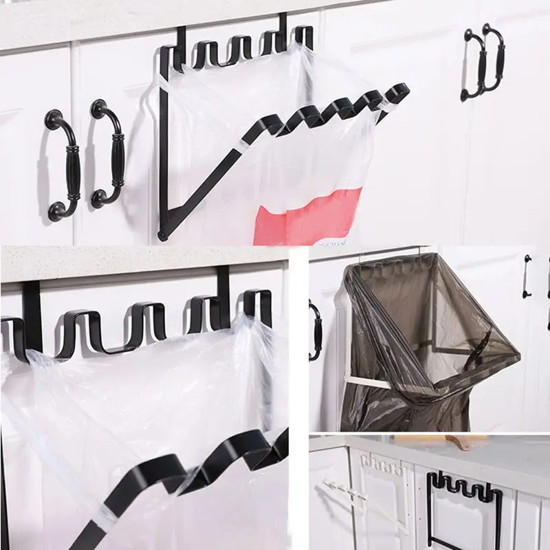 Foldable Iron Garbage Bag Hanging Rack, Portable Household Garbage Bag Bracket Hooks