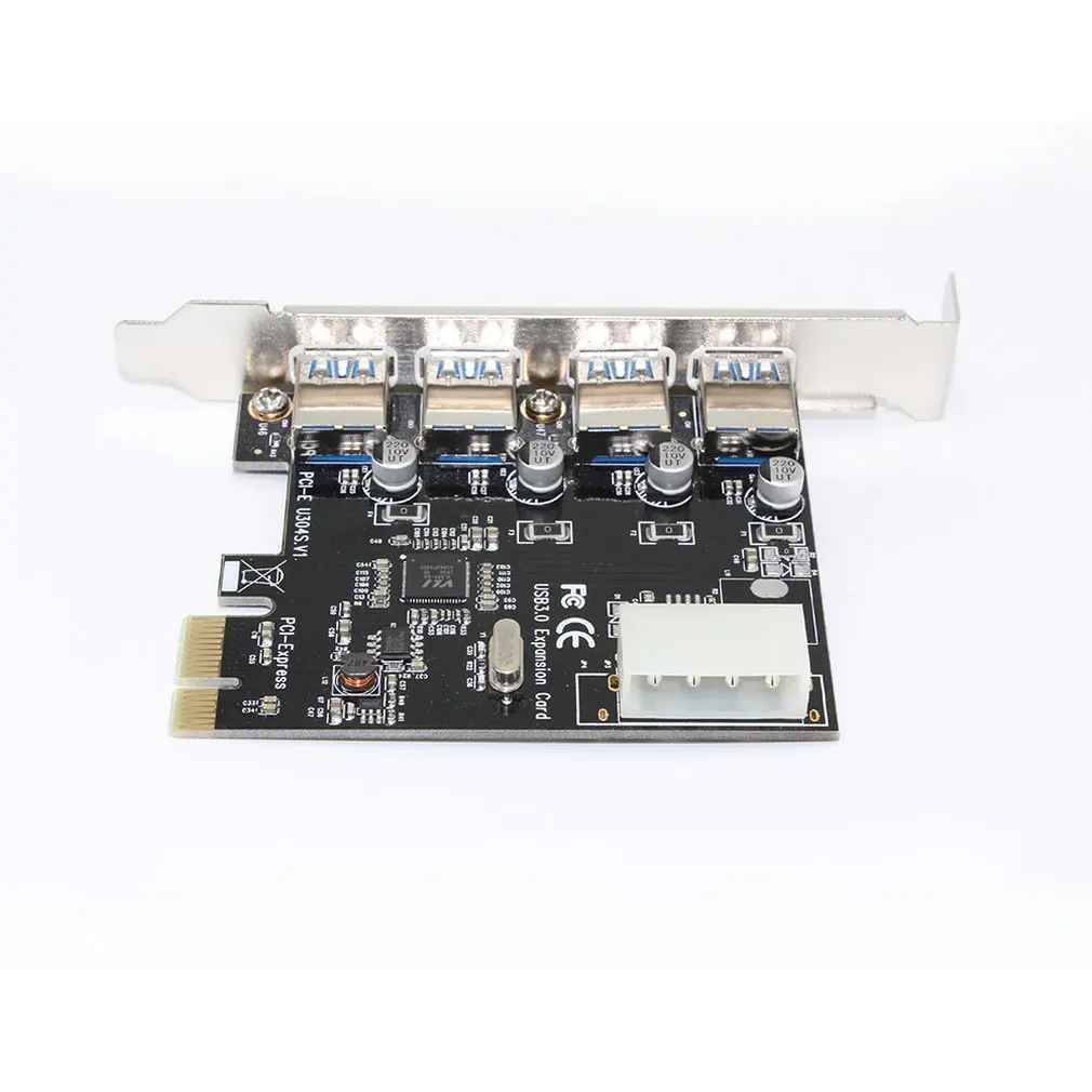 1 pcs Desktop Computer Usb3.0 Expansion Card Four Port Pci-E To Usb3.0 Expansion Card Adapter Card Usb3.0Hub