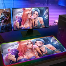 

Large Office RGB LED Illumination Mouse Pad Mat Game Gamer Kda LOL Gaming Mousepad Keyboard Compute Anime Desk Mat for CSGO