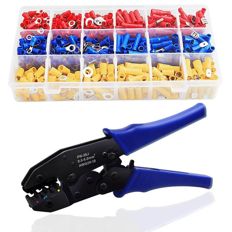 WX 30J Electrical Crimp Connectors Assortment 0.5 6MM2 Crimping Pliers