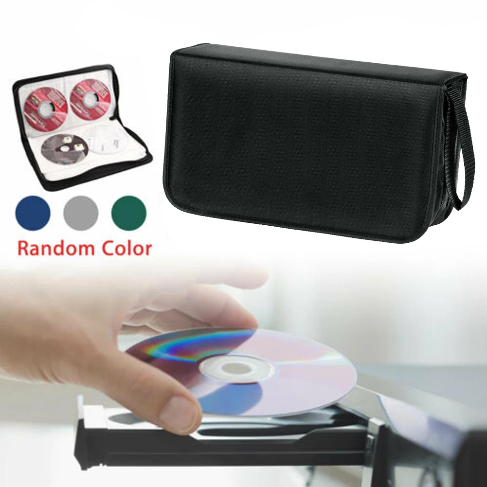 80 Sleeve CD DVD Blu Ray Disc Carry Case Holder Bag Wallet Storage Ring Binder /BL1