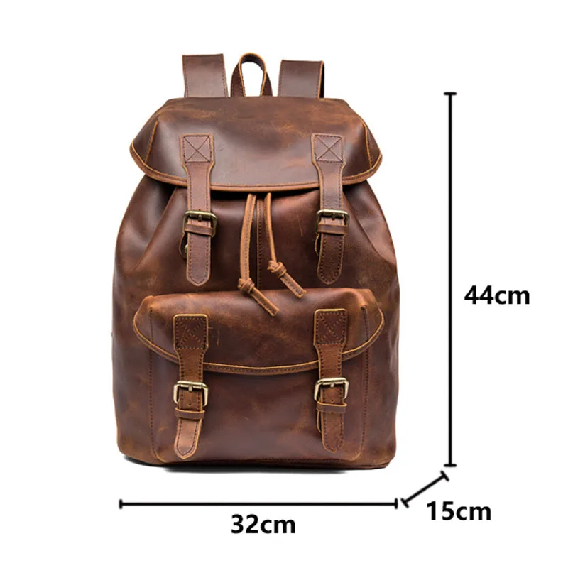 Винтажный рюкзак женский из натуральной кожи для путешествий Mochila школьные рюкзаки бизнес ноутбук рюкзак мужской большой емкости сумка на плечо