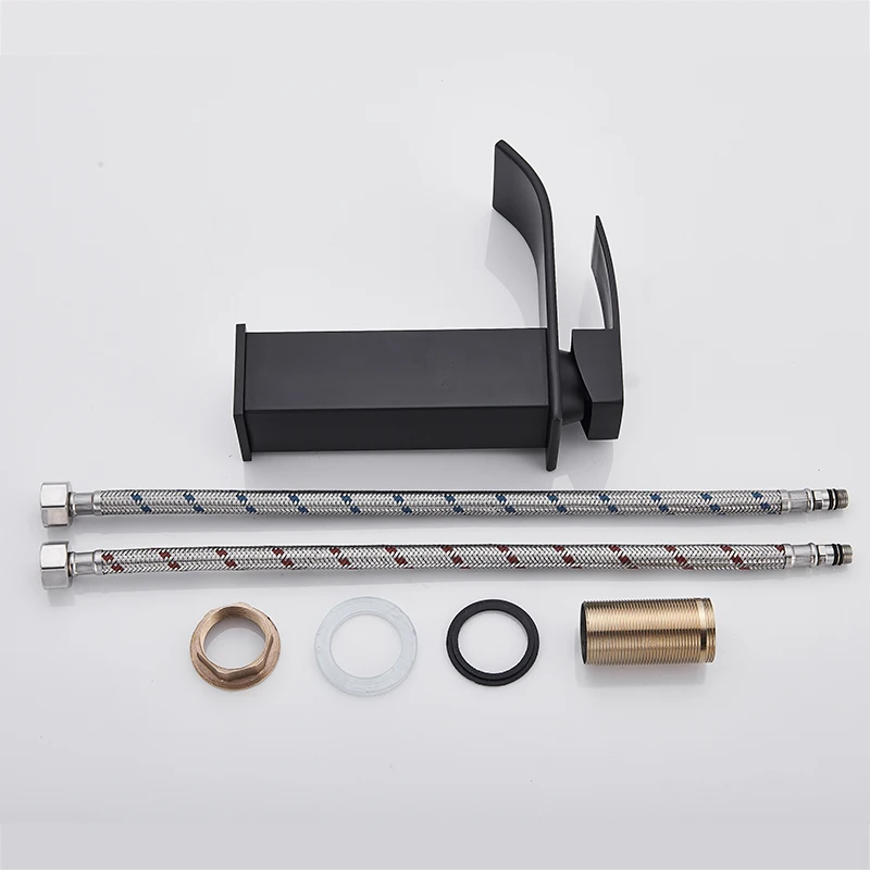 Single Handle Waterfall Bathroom Basin Faucet Waterfall Spout Hot&Cold Sink Mixer Tap Deck Mounted Brass Taps Crane
