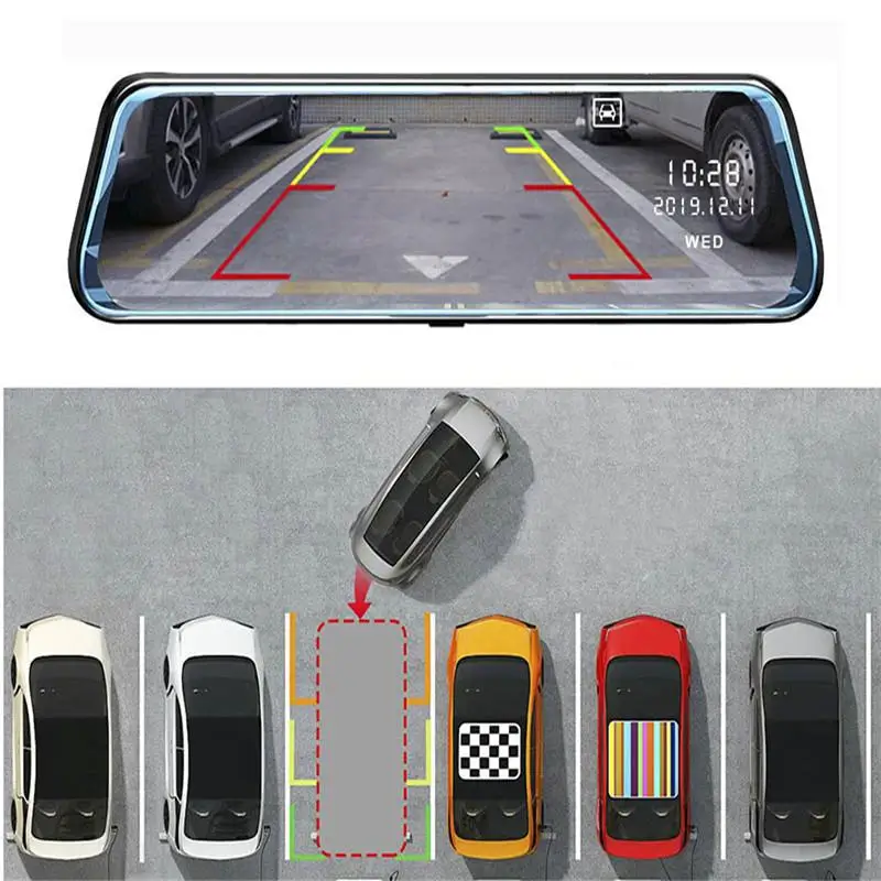 Автомобильный рекордер DVR потоковый медиа Dashcam HD ночного видения Передние Задние двойные линзы