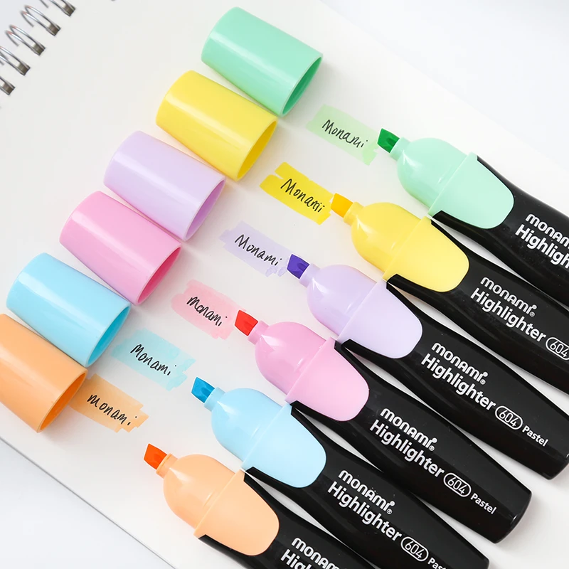 

1Pcs/ Macaron Colors Highlighter Inclined Head Fluorescent Pen Girls Graffiti Drawing Marker Pen Supply Office School Stationery