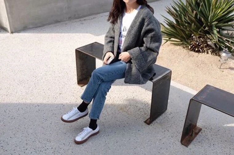 HziriP Lazy Style Soft Simple New V-Neck Cardigans Chic Spring Autumn Solid Fresh Casual Loose Knitted Long Sweaters 2 Types