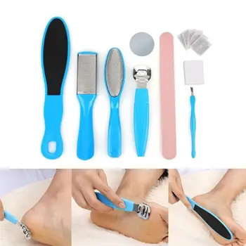 

8pcs Professional Pedicure Foot Set Hard Dry Dead Foot Skin Remover Stainless Steel Clean Feet Care Pedicure Nail Art Tool