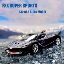 1:32 FXX Супер спортивный автомобиль сплав модель литая модель игрушечного автомобиля высокая имитация двигателя со звуком/светильник автомобиль игрушки для детей Подарки