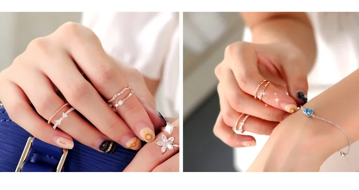 TIGRADE Rose Gold Women Ring Plated Opening AAA+ CZ Ring for Female Luxury Party Wedding Jewelry Band for Lady anillos mujer