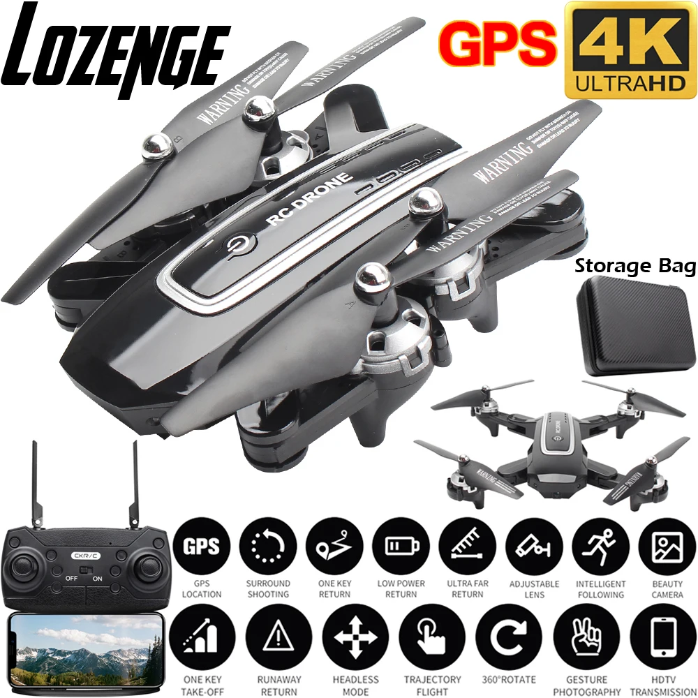 Zangão dobrável da câmera do helicóptero 4k da espera da altitude do zangão rc com câmera do zangão de gps de lozenge hj38 siga-me