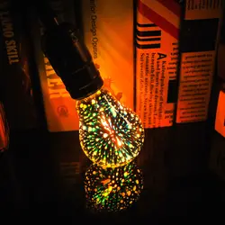 Светодиодная лампа 3D украшение лампы фейерверк сердце бутылка E27 110 В праздничные огни Новинка Рождественская лампа декоративные украшения
