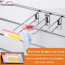 

2pcs/Lot Dia.6mm Slatwall Hooks Pegboard Hooks Double Line Display Hooks For Supermarket Shop Fitting Prong Hanger Hook #891