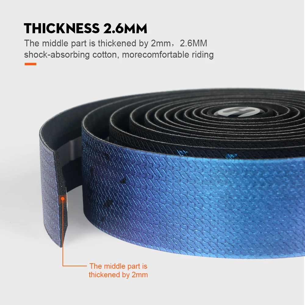 Bike handlebar tape Road Bike Noctilucent Speed Handlebar Tapes Light Reflective Dazzle Cycling Bar Tape PU Leather Colorful Bicycle Fork Grip Tape