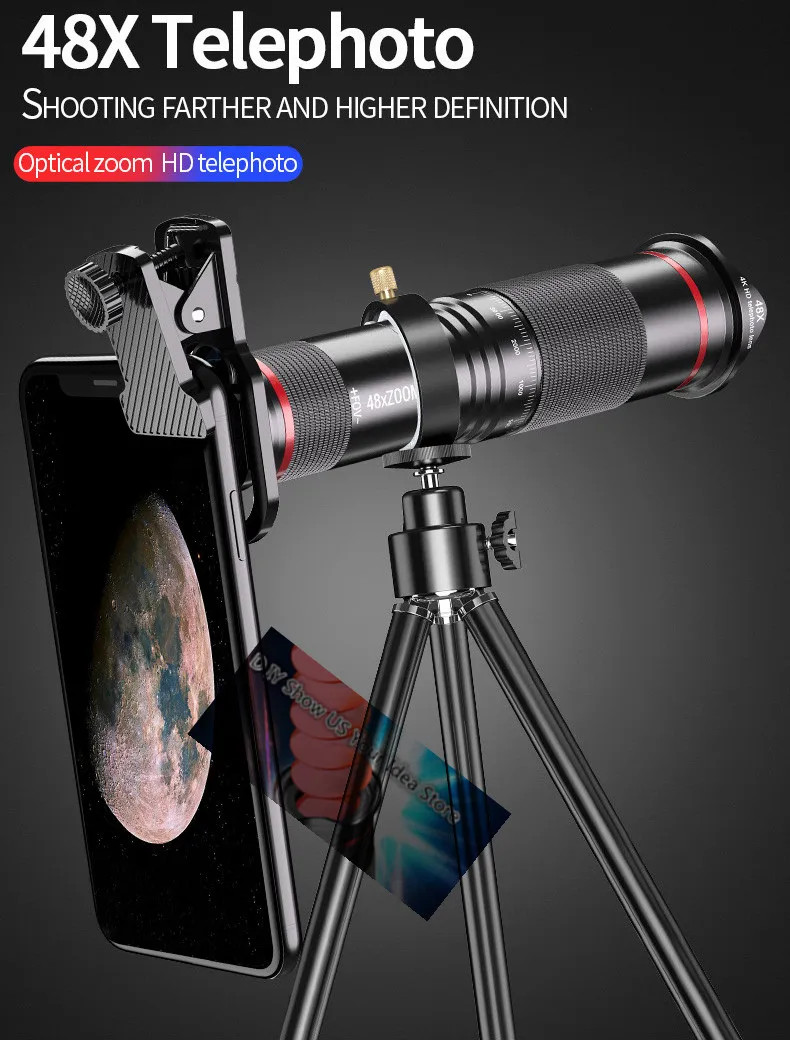 48X 4K HD Optical Zoom Telephoto Phone Camera Lens (1)_