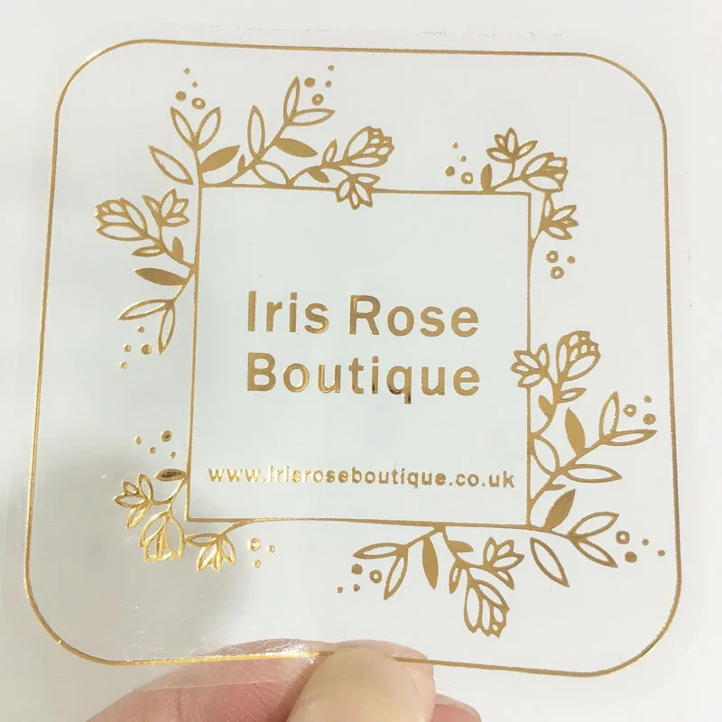 100pcs/Lot Custom Gold Foil Stickers Wedding Favor Stickers Gold Foil Custom Stickers Custom Gold Foiled Clear Stickers