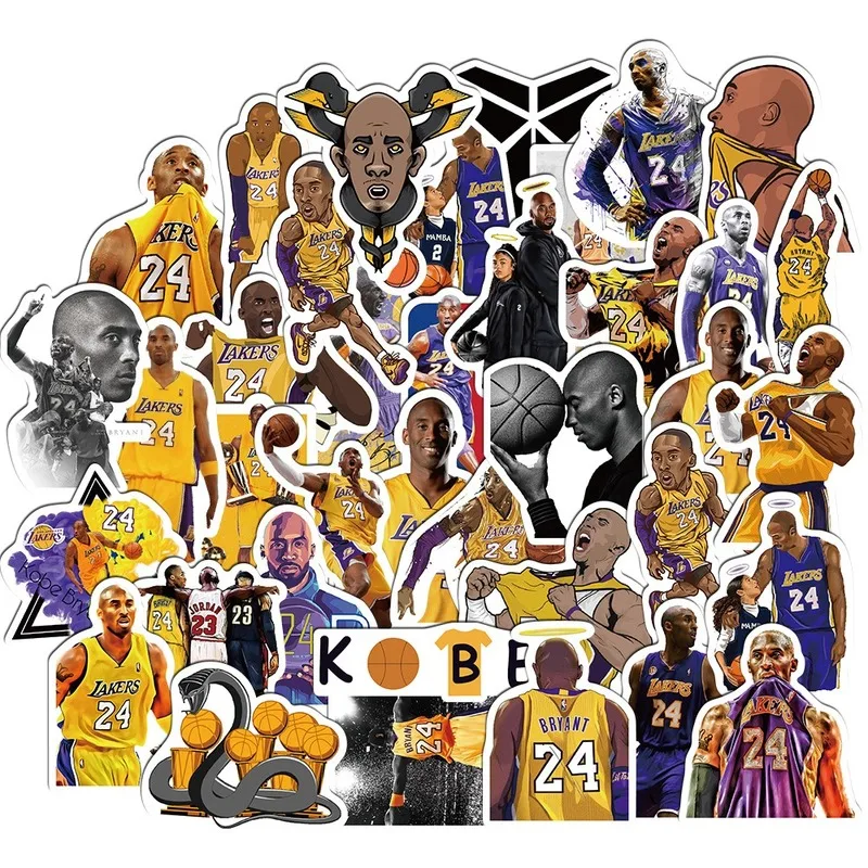 

50pcs/Pack Basketball Stickers Kobe Bryant Sticker Waterproof Kids Toy Stickers for Luggage Laptop Phone Skateboard Decal