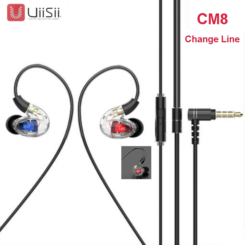 Uiisii CM8 HIFI наушники динамическая сбалансированная арматура гарнитура MMCX интерфейс съемный кабель с микрофоном для Xiaomi huawei телефон