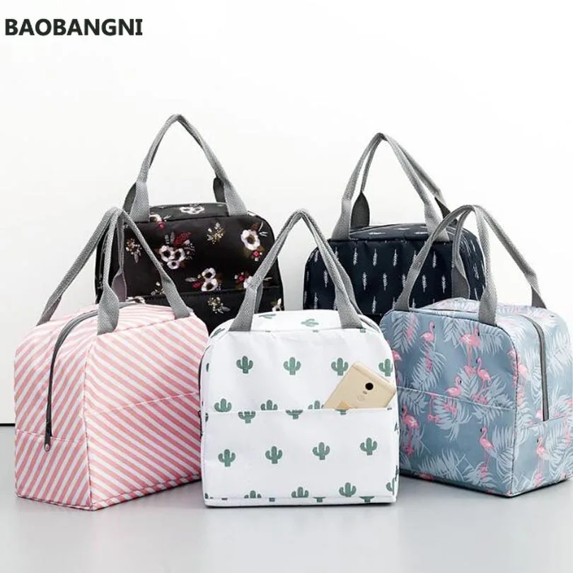 

Functional Pattern Cooler Lunch Box Portable Insulated Canvas Lunch Bag Thermal Food Picnic Lunch Bags For Women Kids
